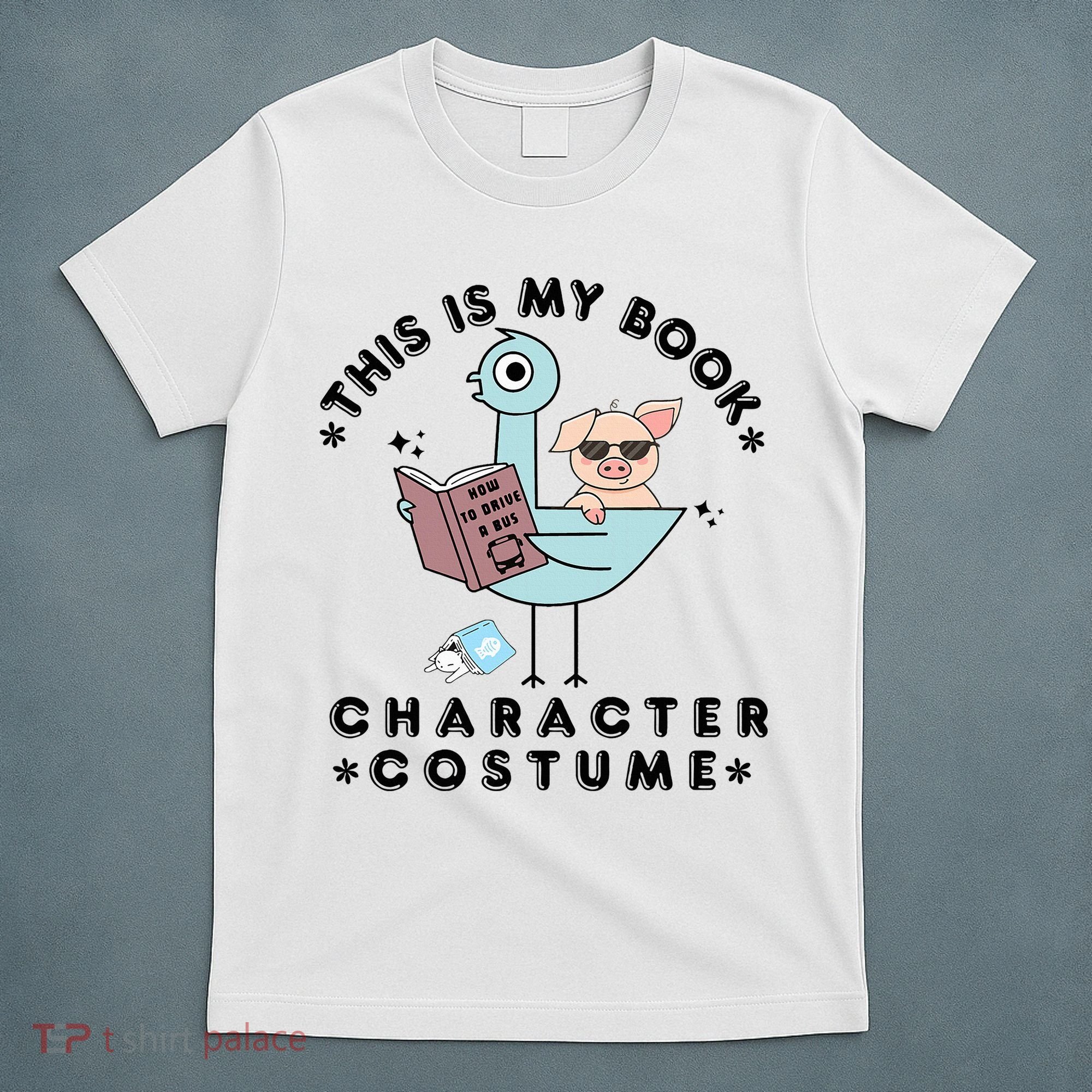 This Is My Book Character Costume Pigeon Reading T-Shirt