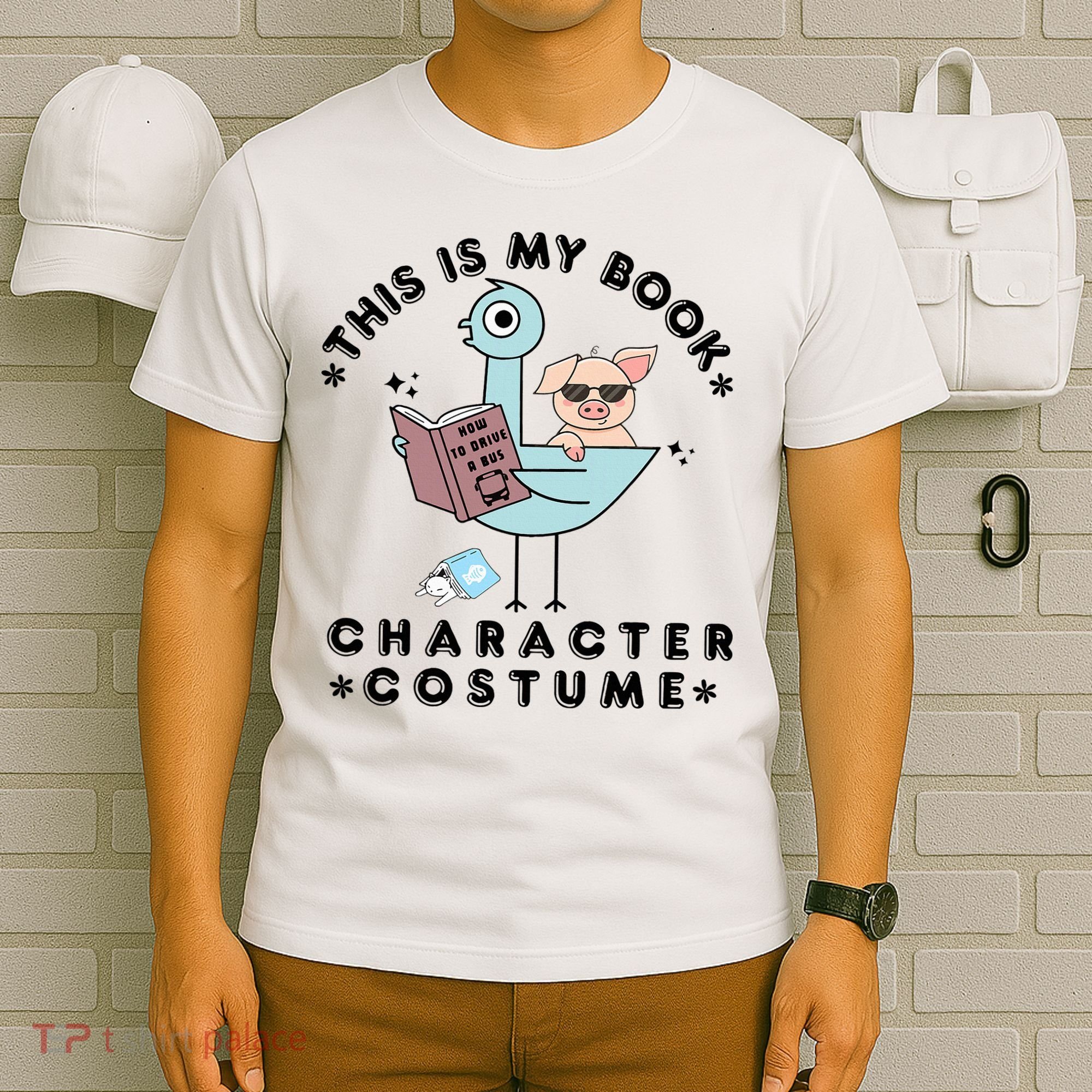 This Is My Book Character Costume Pigeon Reading T-Shirt