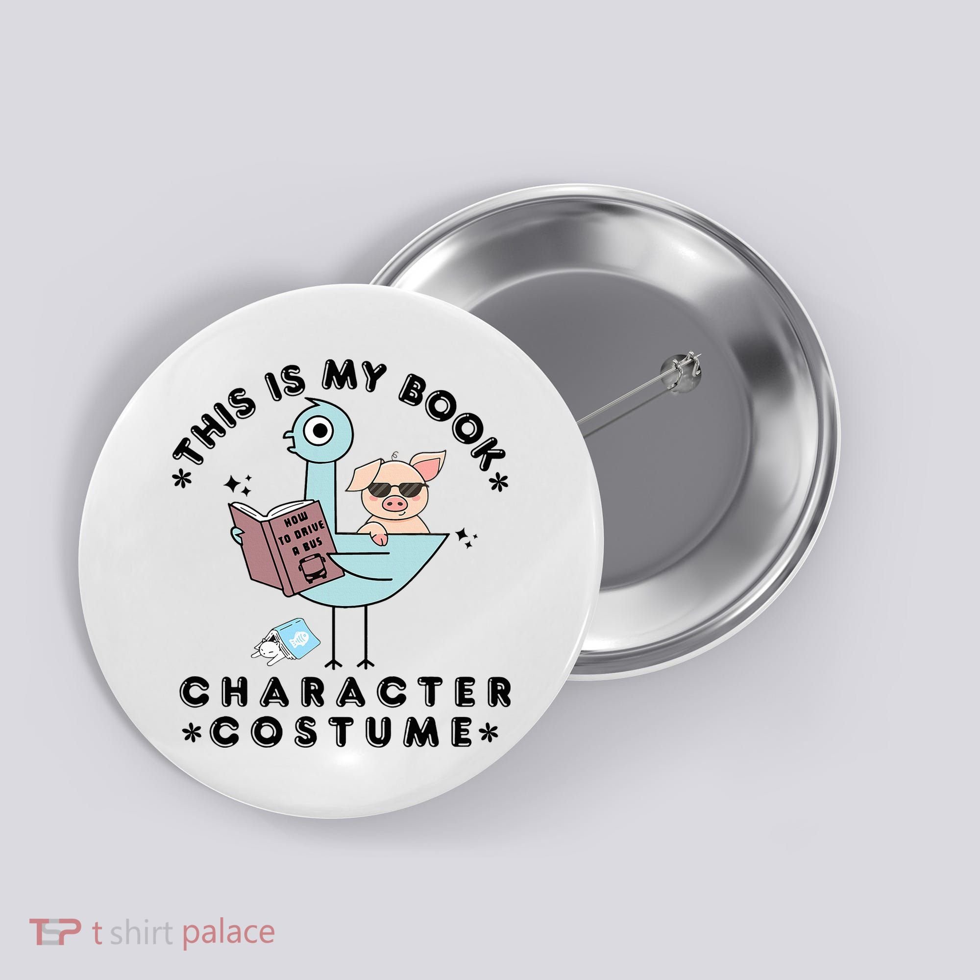 This Is My Book Character Costume Pigeon Reading Button