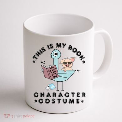 This Is My Book Character Costume Pigeon Reading Coffee Mug back