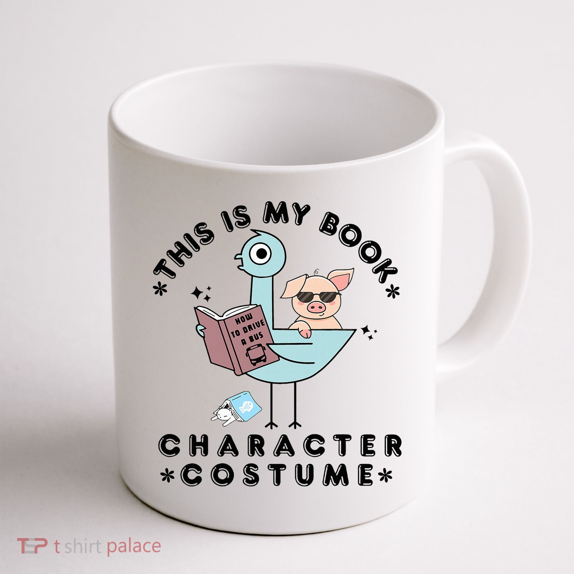 This Is My Book Character Costume Pigeon Reading Coffee Mug