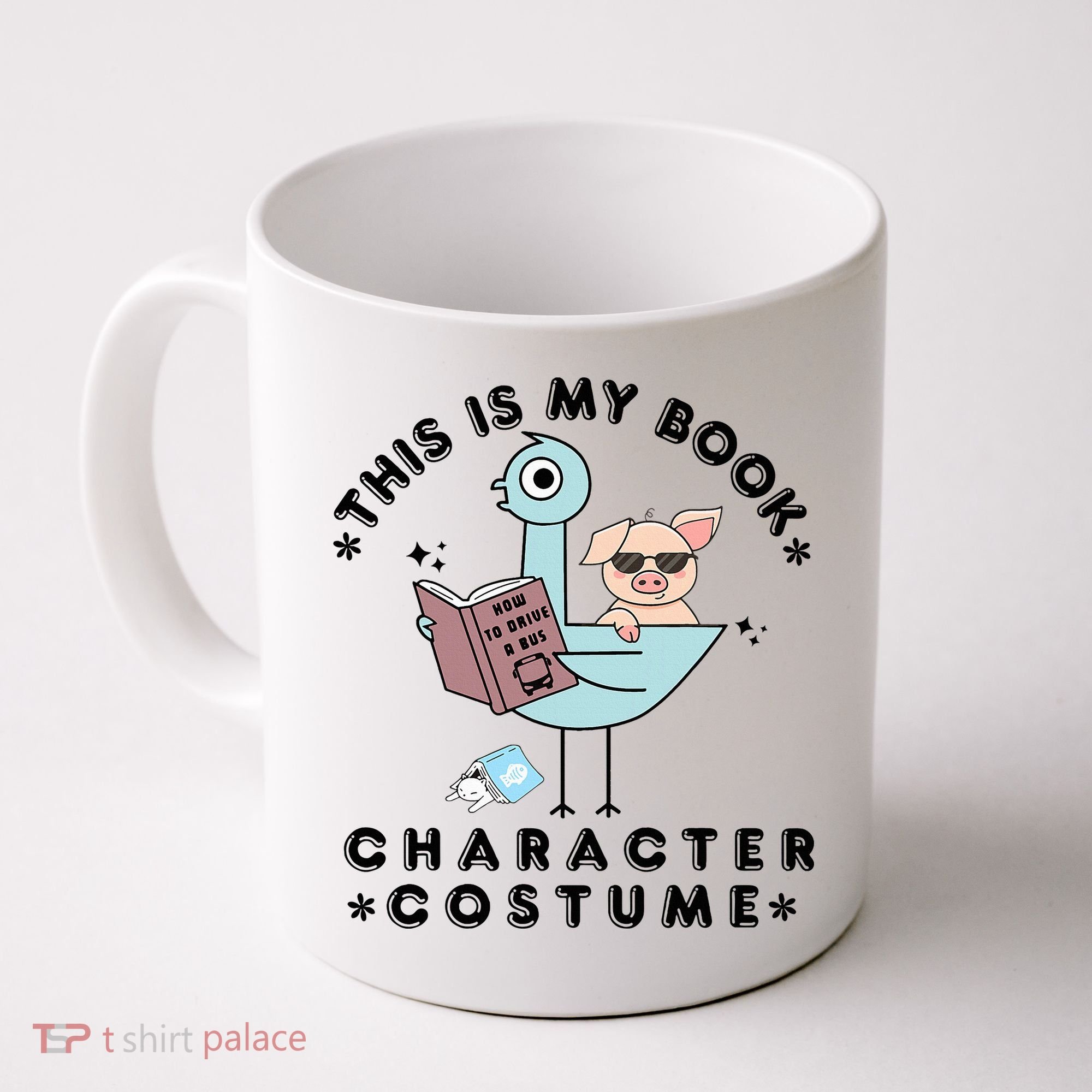 This Is My Book Character Costume Pigeon Reading Coffee Mug