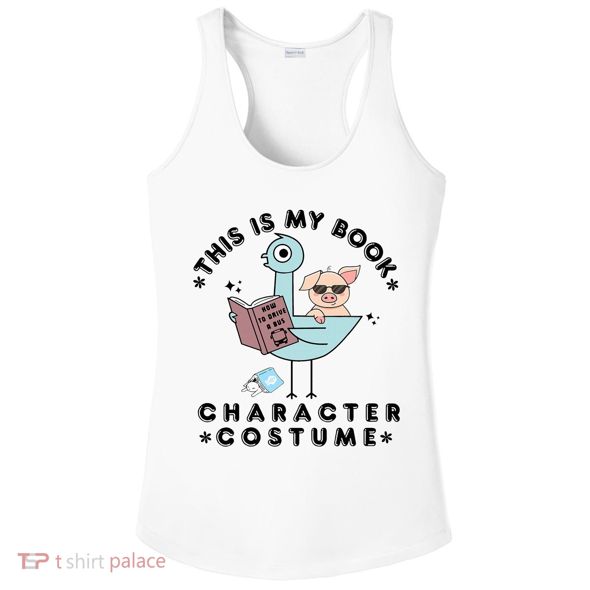 This Is My Book Character Costume Pigeon Reading Ladies PosiCharge Competitor Racerback Tank