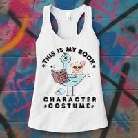 This Is My Book Character Costume Pigeon Reading Women's Tank Top thumb 3