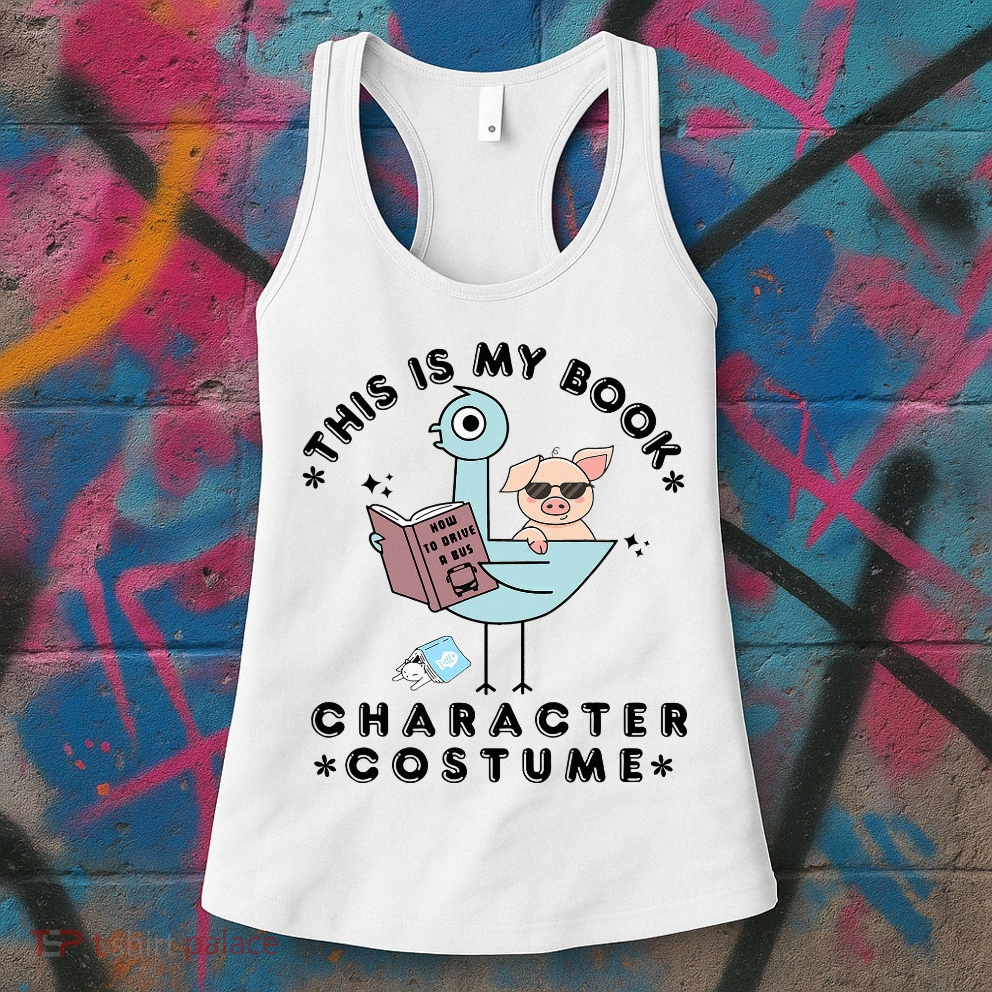 This Is My Book Character Costume Pigeon Reading Women's Tank Top