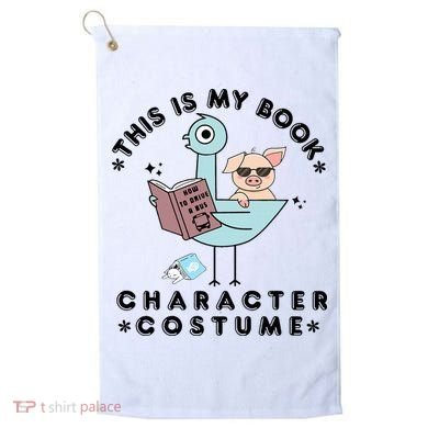 This Is My Book Character Costume Pigeon Reading Golf Towel