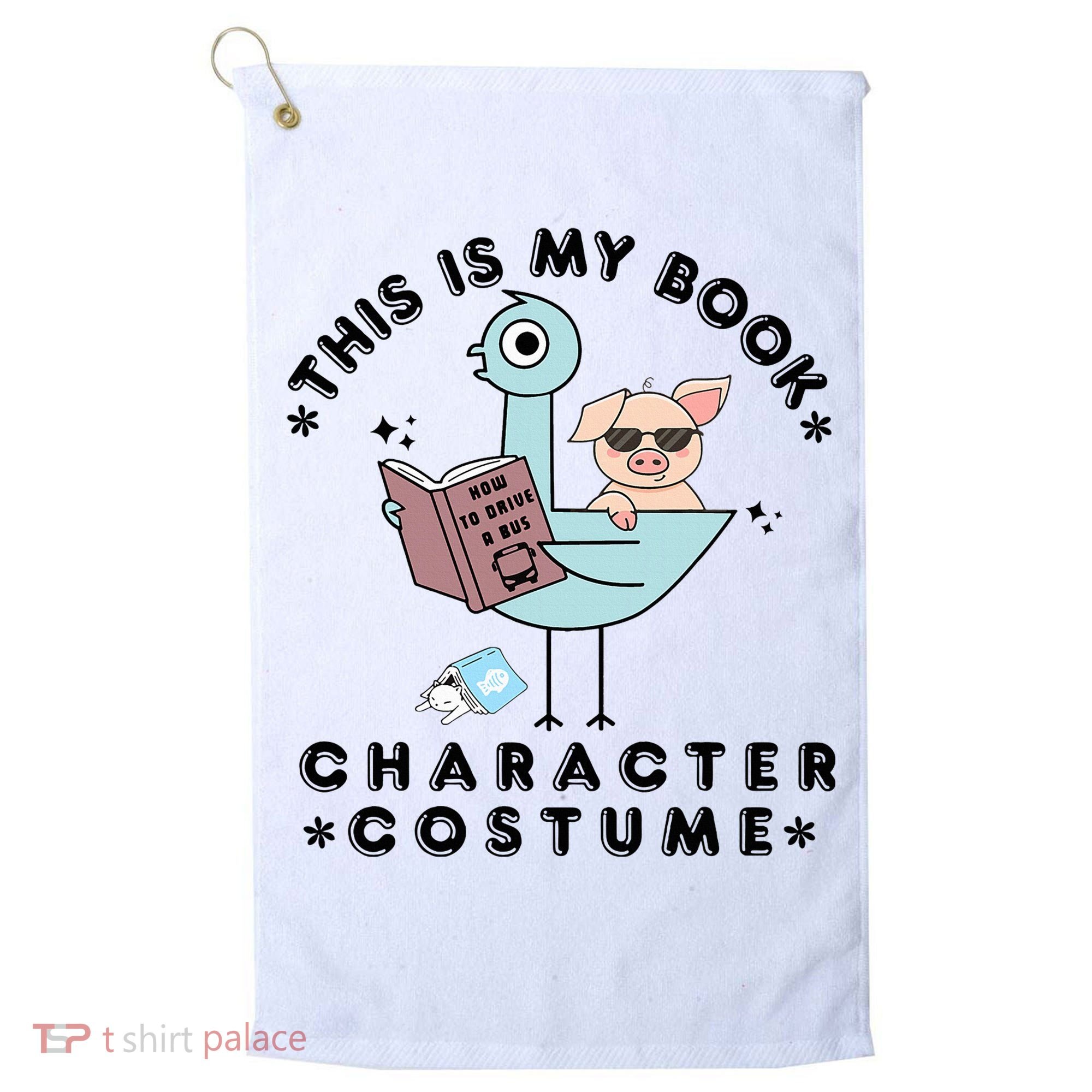 This Is My Book Character Costume Pigeon Reading Golf Towel