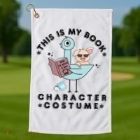 This Is My Book Character Costume Pigeon Reading Golf Towel thumb 1