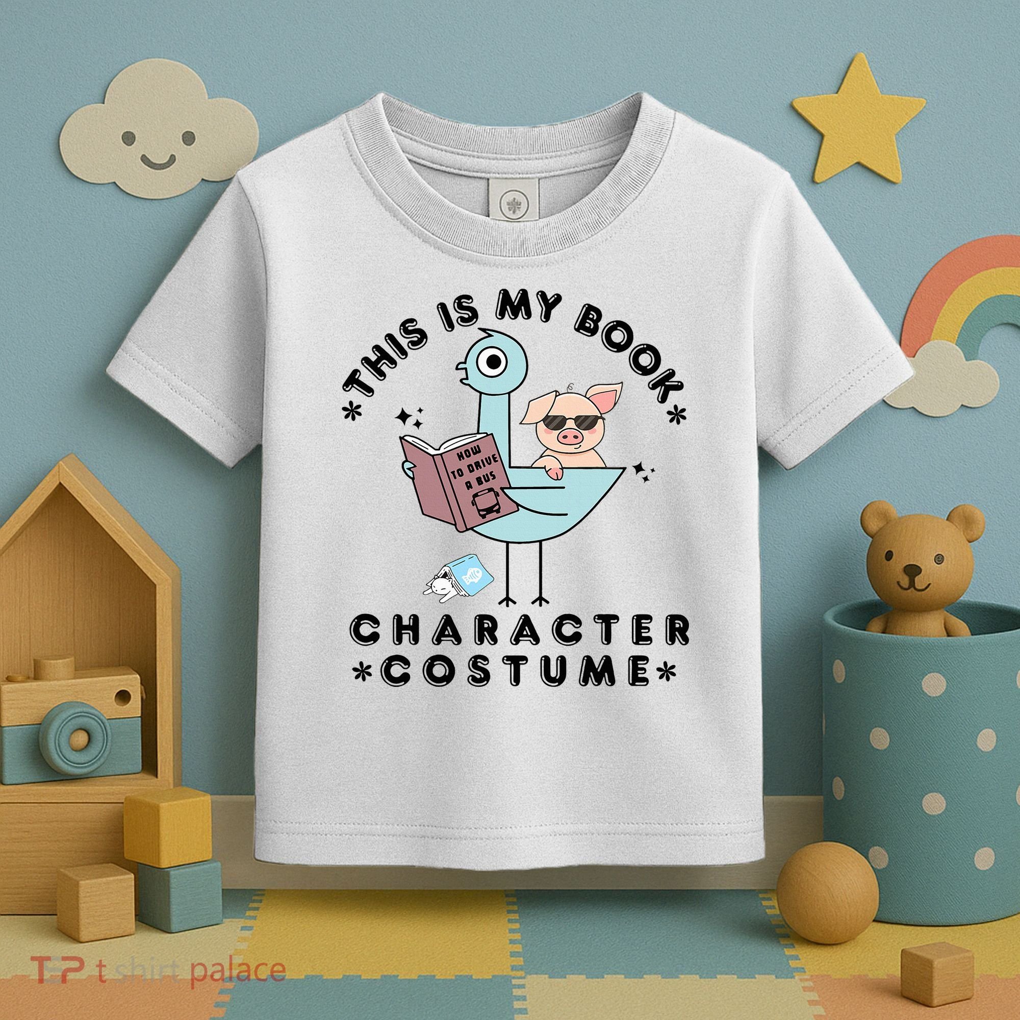 This Is My Book Character Costume Pigeon Reading Toddler T-Shirt