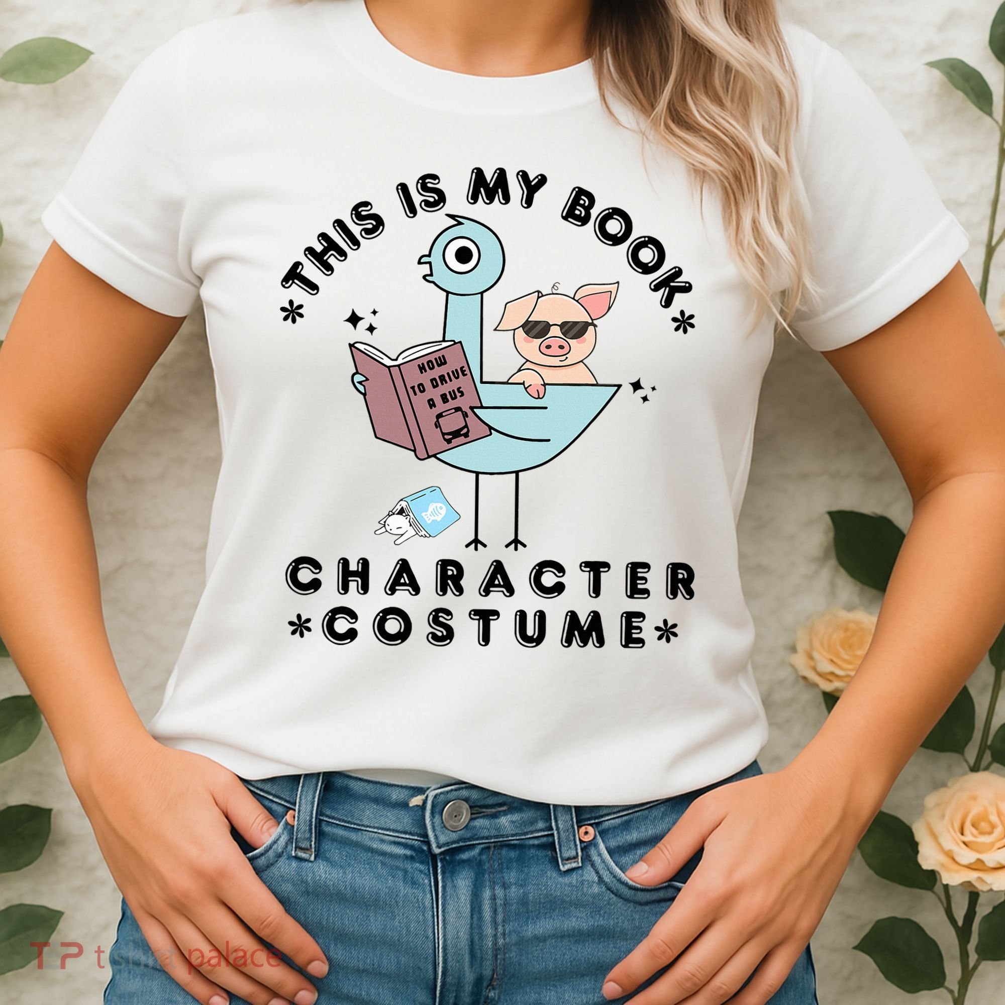 This Is My Book Character Costume Pigeon Reading Women's T-Shirt