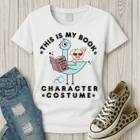 This Is My Book Character Costume Pigeon Reading Women's T-Shirt thumb 3