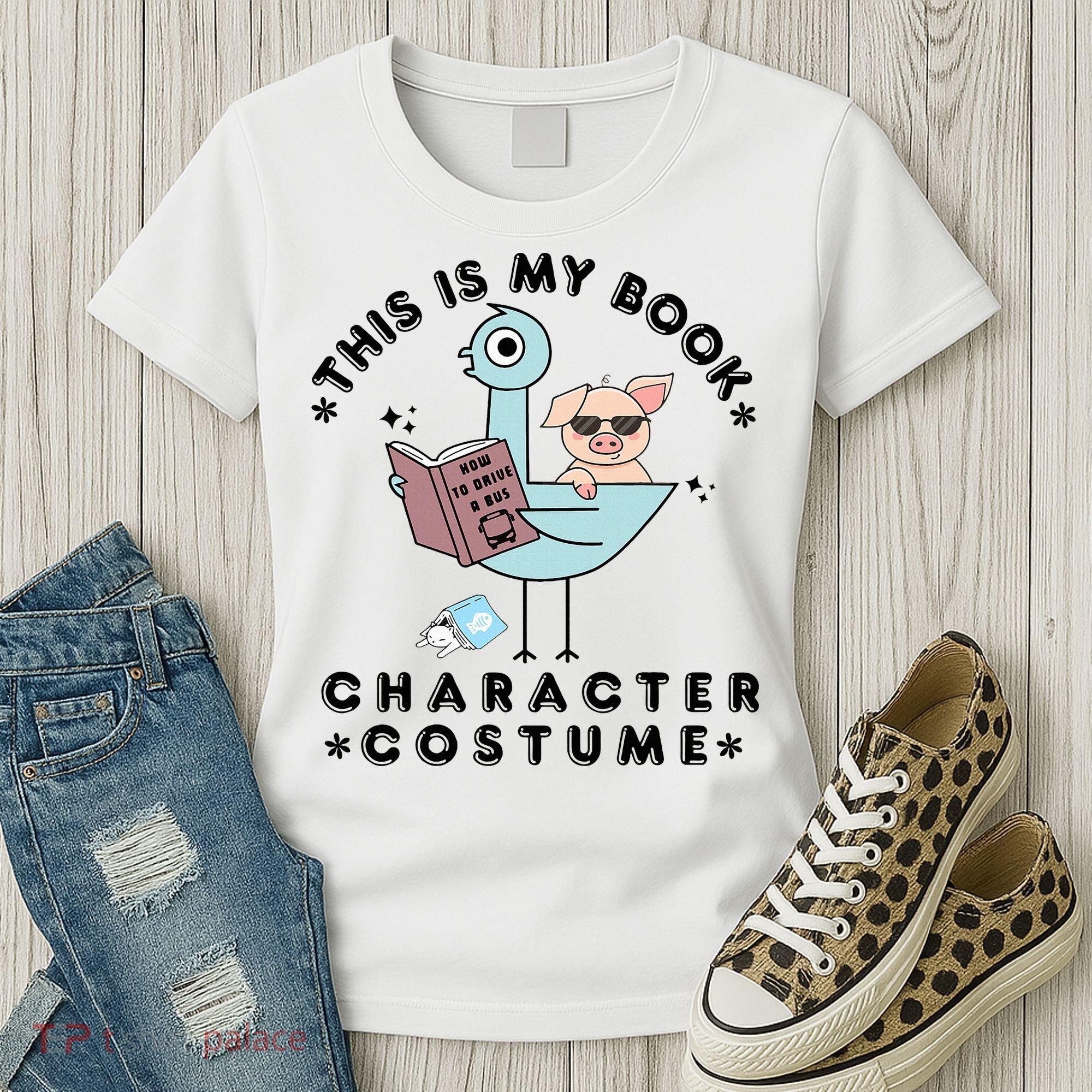 This Is My Book Character Costume Pigeon Reading Women's T-Shirt