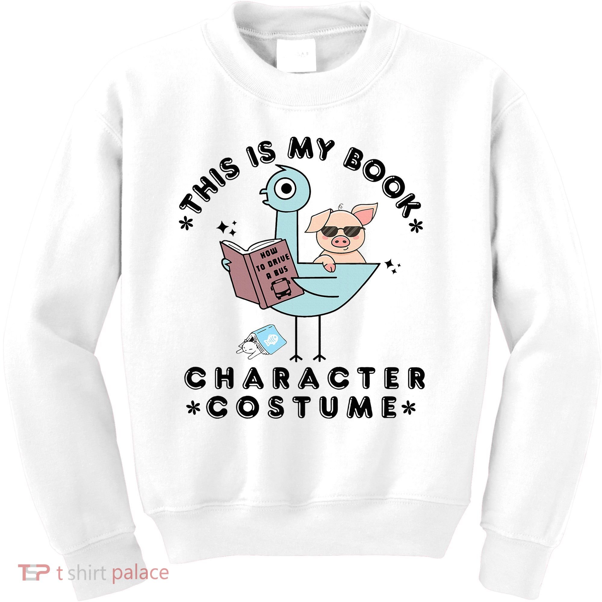 This Is My Book Character Costume Pigeon Reading Kids Sweatshirt