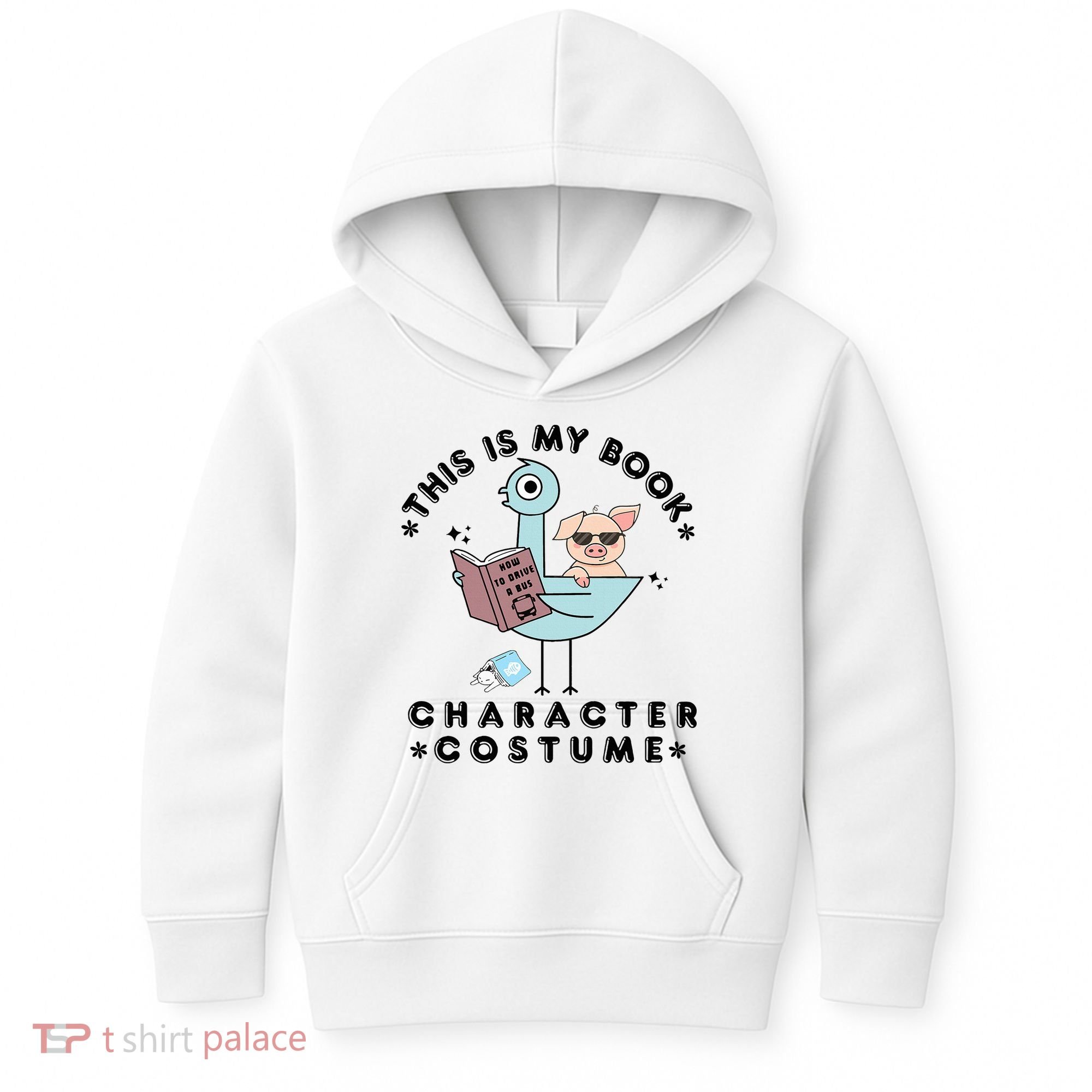 This Is My Book Character Costume Pigeon Reading Kids Hoodie