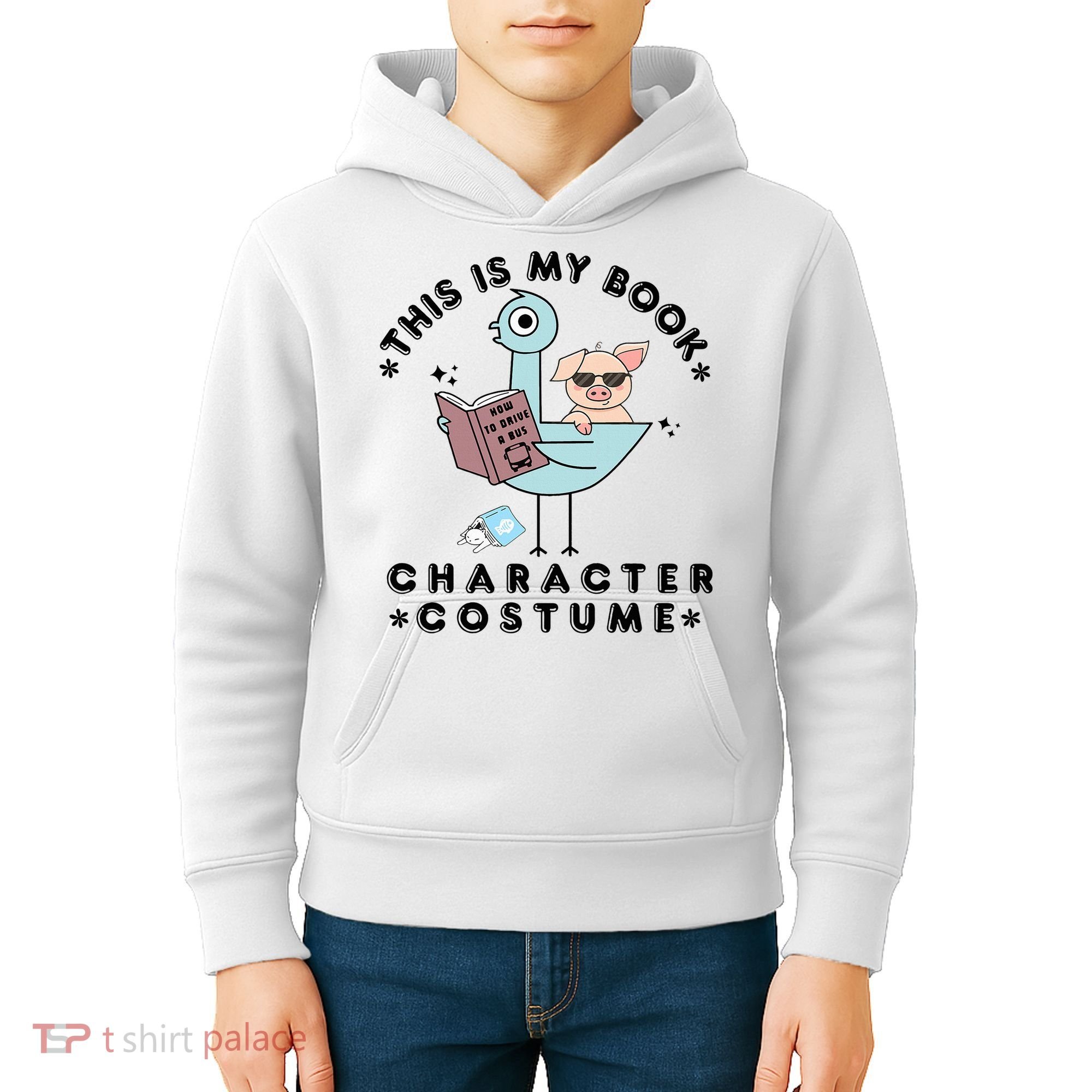 This Is My Book Character Costume Pigeon Reading Kids Hoodie