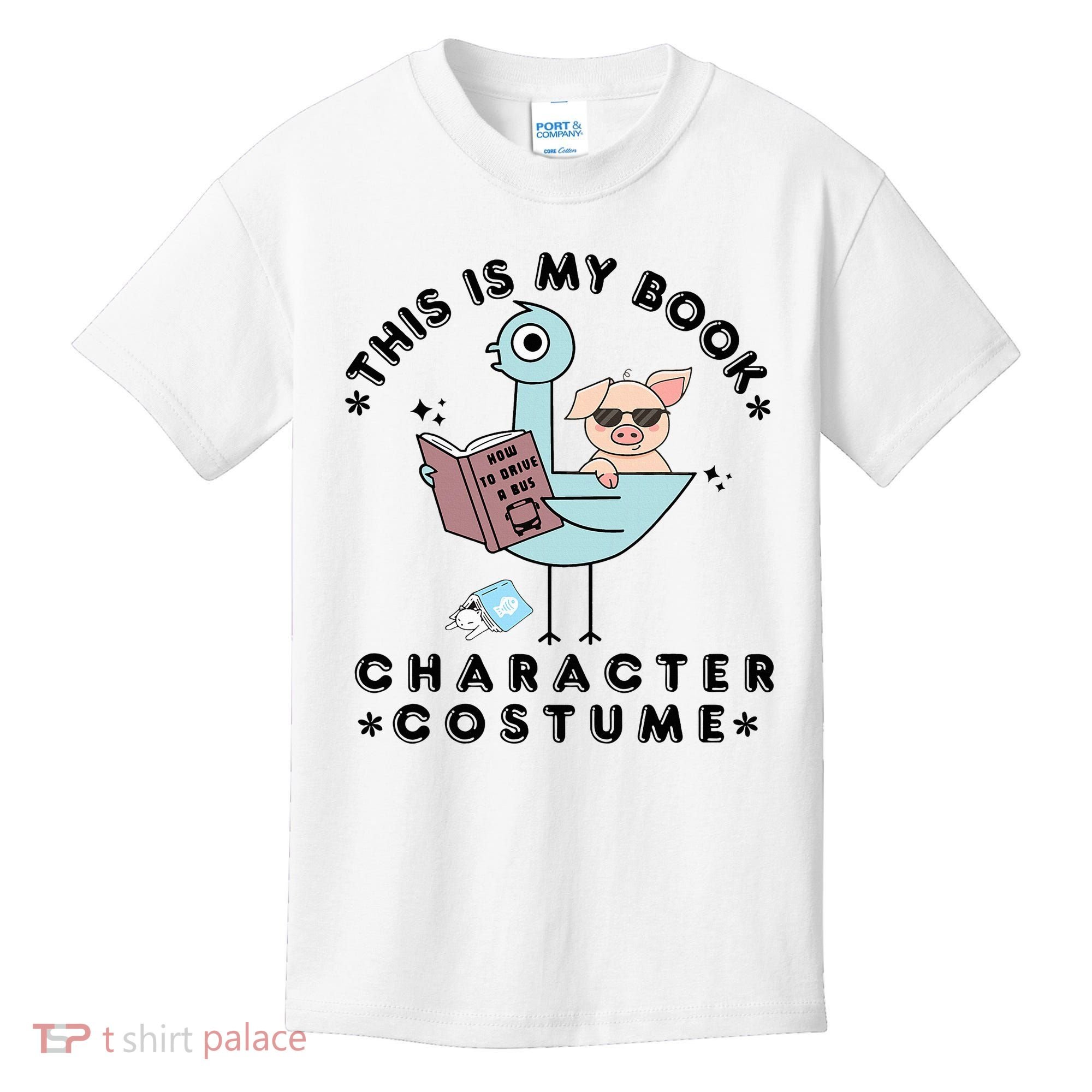 This Is My Book Character Costume Pigeon Reading Kids T-Shirt