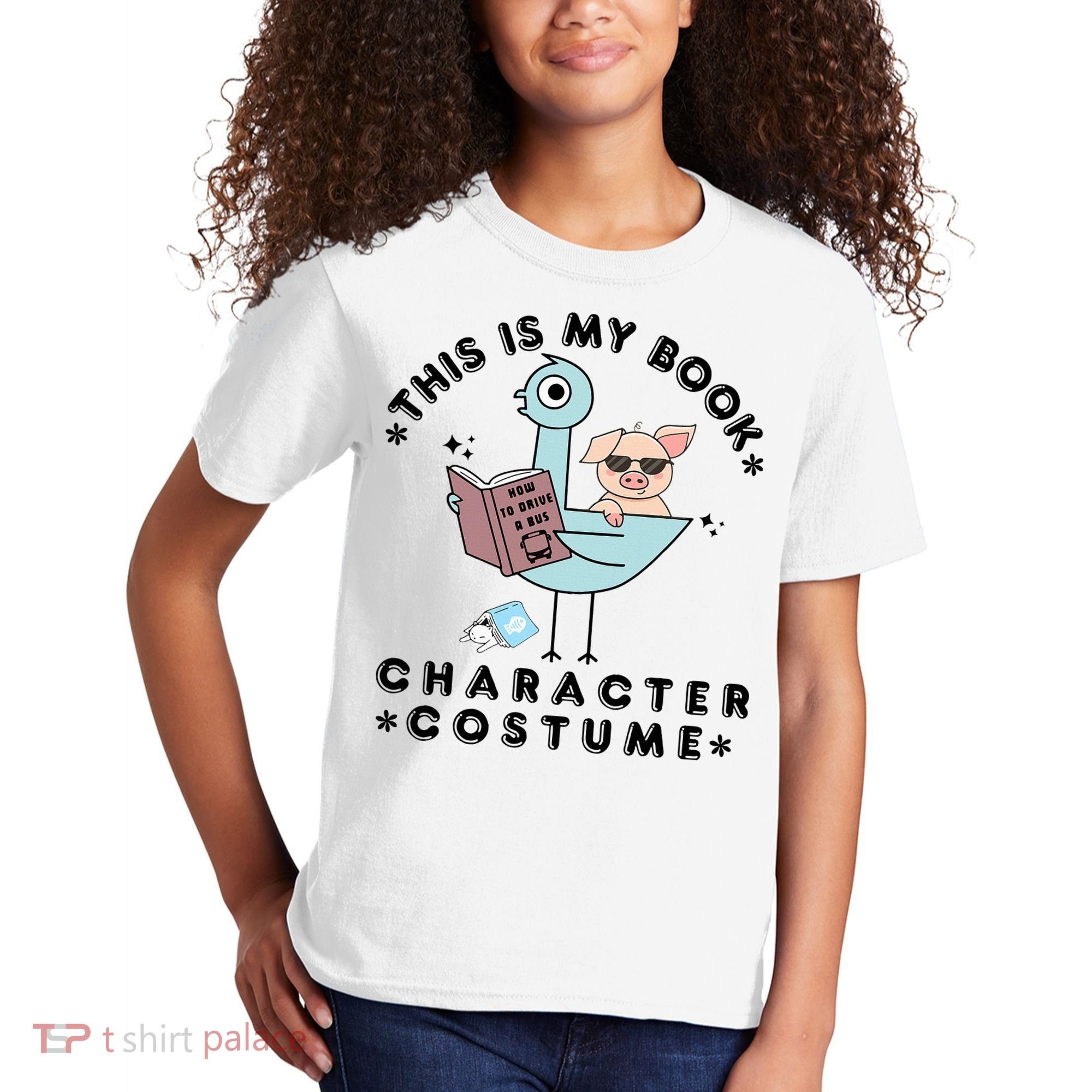This Is My Book Character Costume Pigeon Reading Kids T-Shirt