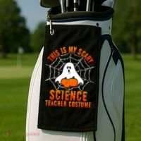 This Is My Scary Science Teacher Costume Halloween Gift Golf Towel thumb 2