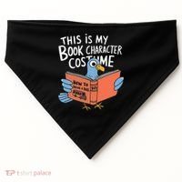 This Is My Book Character Costume Funny Pigeon Reading  USA-Made Doggie Bandana thumb 0