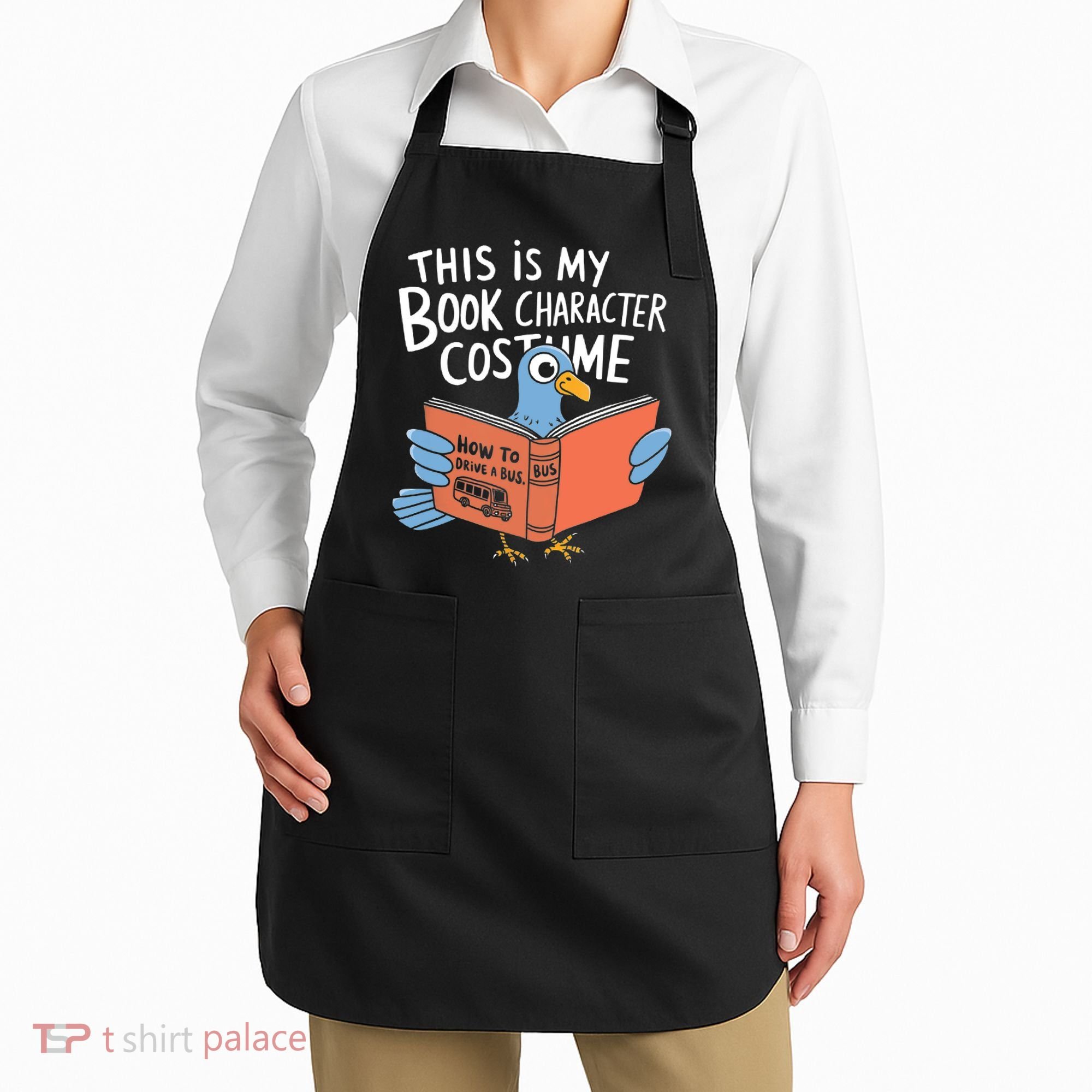 This Is My Book Character Costume Funny Pigeon Reading  Apron