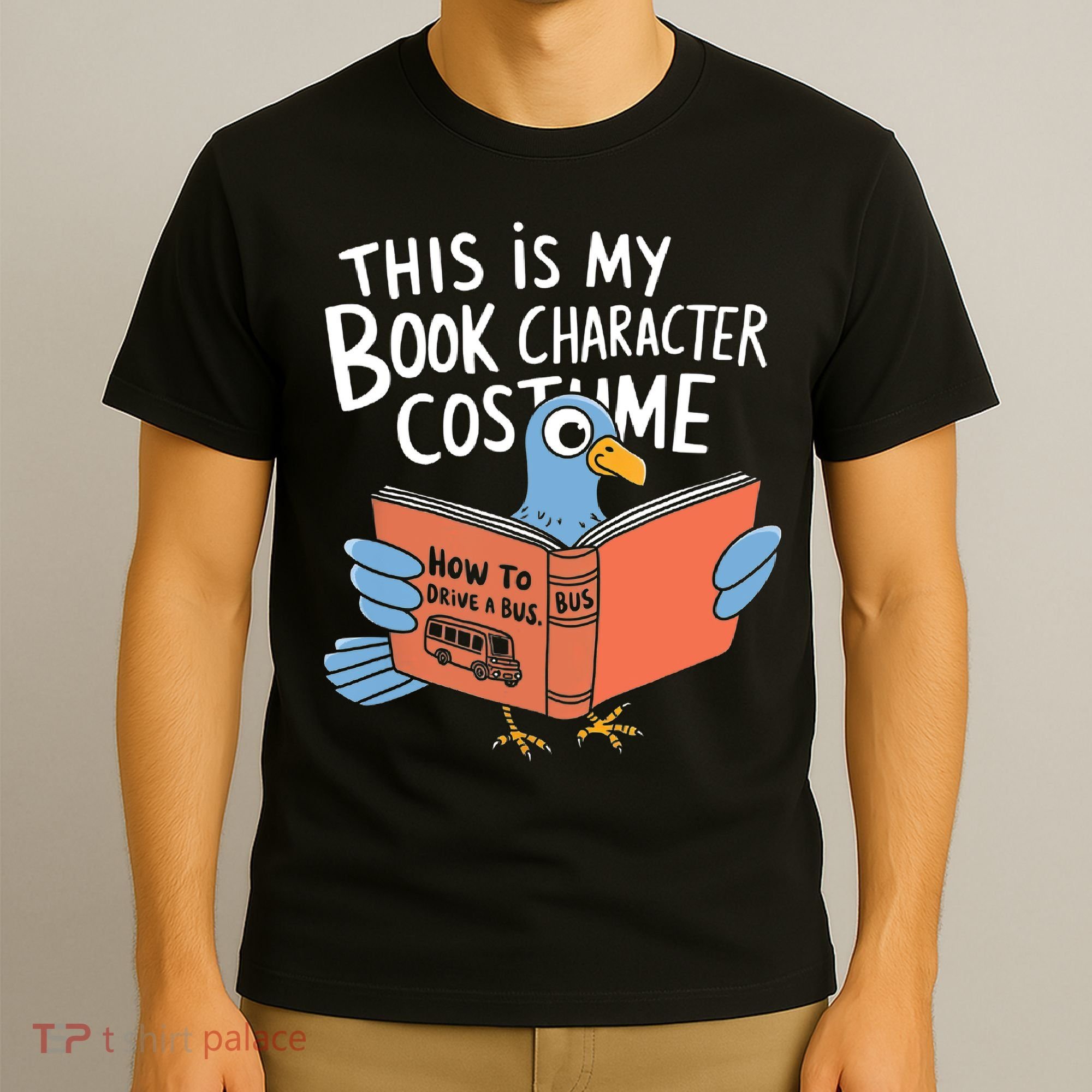 This Is My Book Character Costume Funny Pigeon Reading  T-Shirt