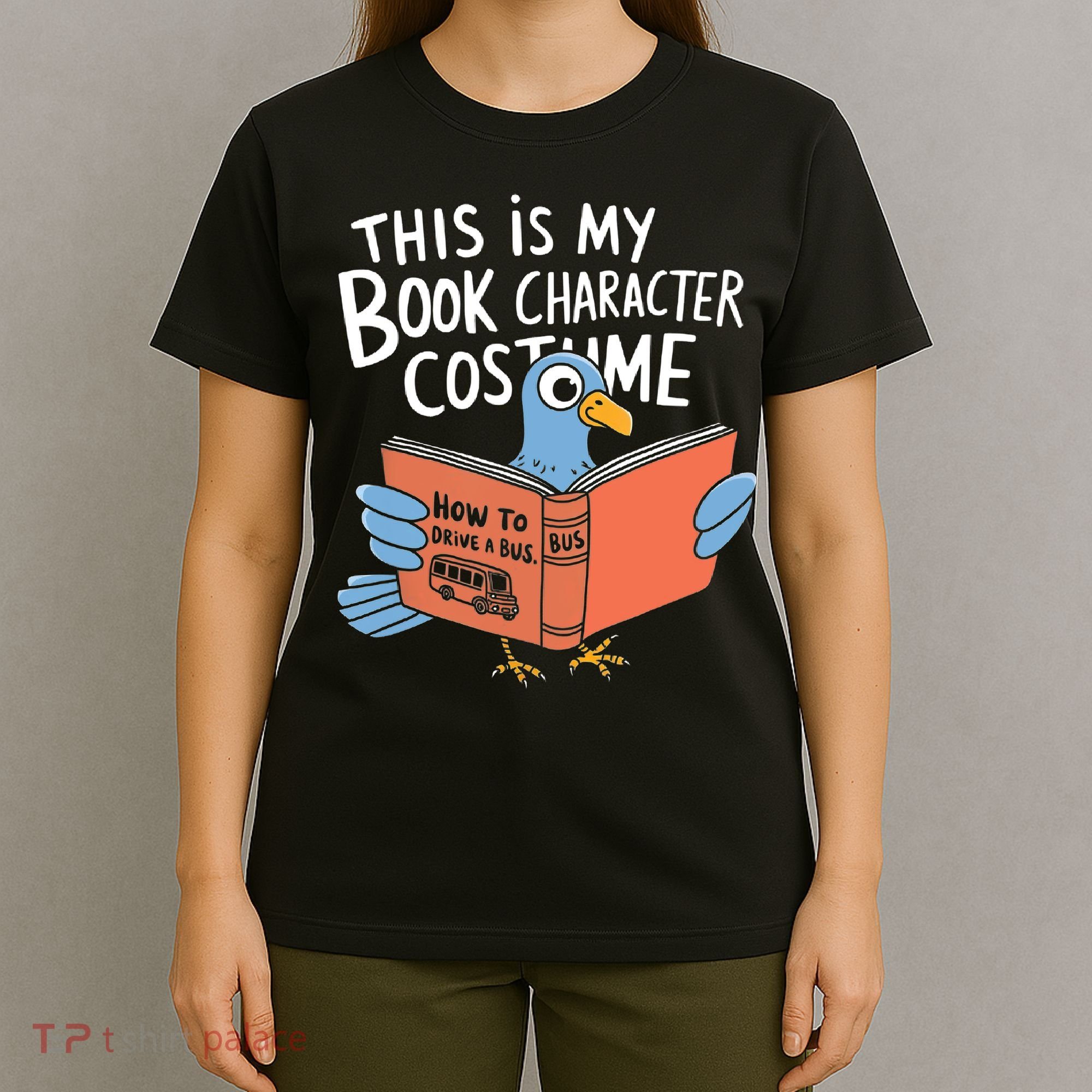 This Is My Book Character Costume Funny Pigeon Reading  T-Shirt