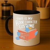 This Is My Book Character Costume Funny Pigeon Reading  Coffee Mug thumb 4