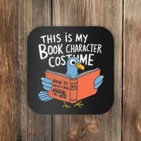 This Is My Book Character Costume Funny Pigeon Reading  Coaster thumb 0