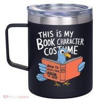 This Is My Book Character Costume Funny Pigeon Reading  12oz Stainless Steel Coffee Mug thumb 2