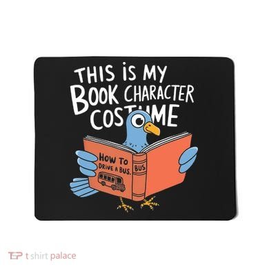 This Is My Book Character Costume Funny Pigeon Reading  Mousepad