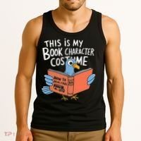 This Is My Book Character Costume Funny Pigeon Reading  Tank Top thumb 3