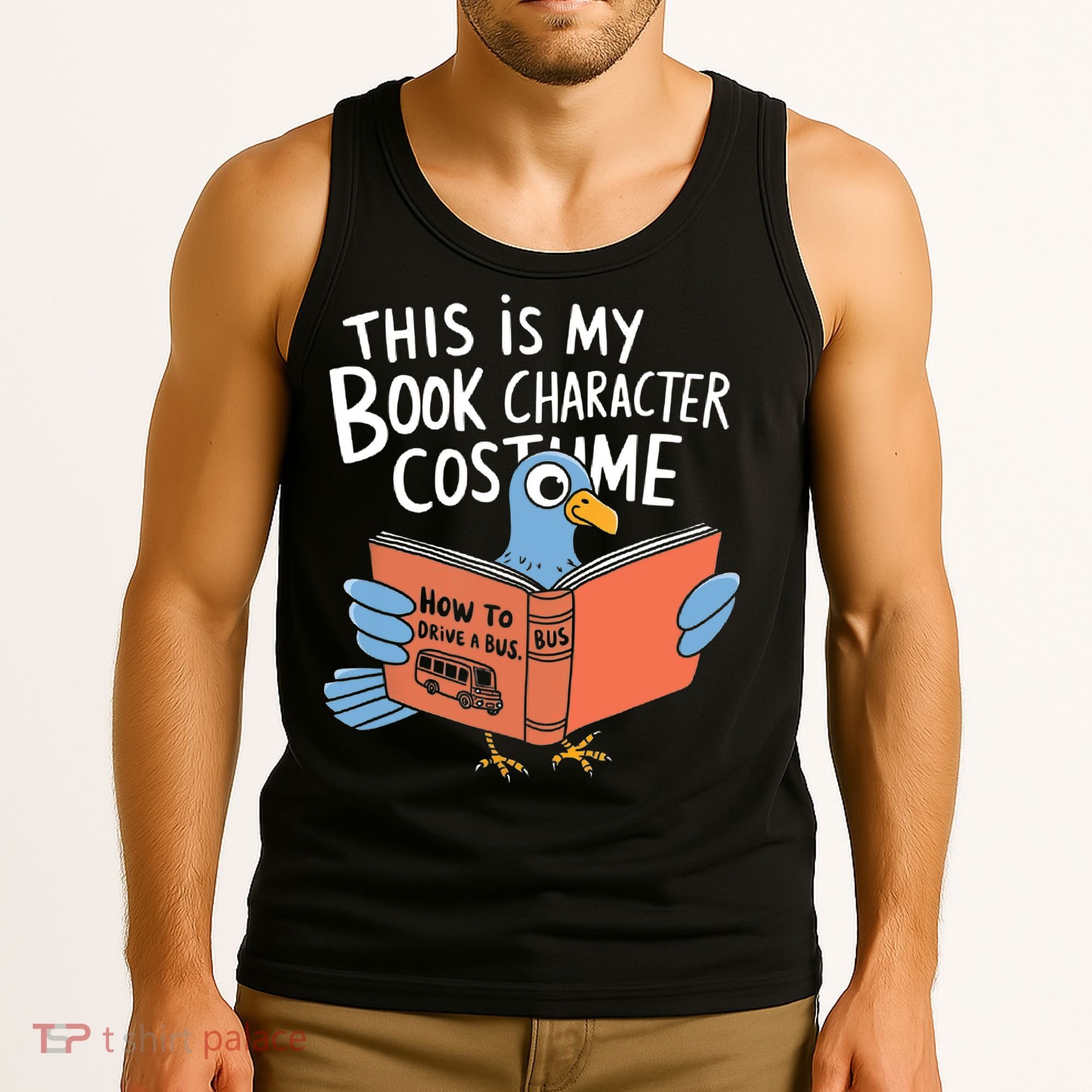 This Is My Book Character Costume Funny Pigeon Reading  Tank Top