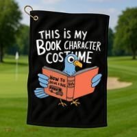 This Is My Book Character Costume Funny Pigeon Reading  Golf Towel thumb 1