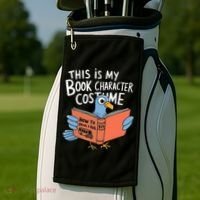 This Is My Book Character Costume Funny Pigeon Reading  Golf Towel thumb 2