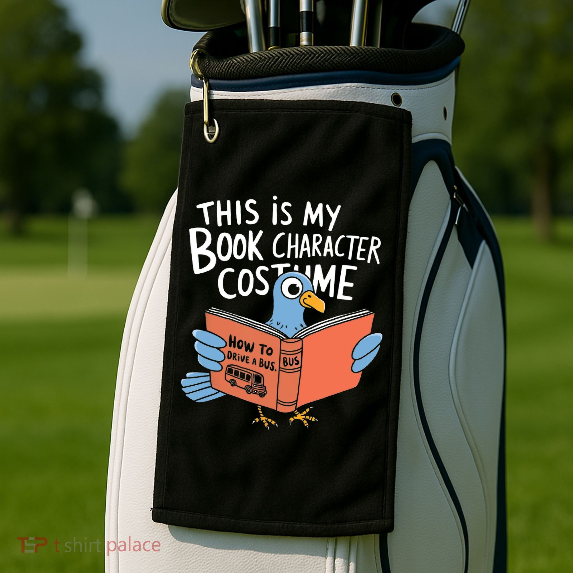 This Is My Book Character Costume Funny Pigeon Reading  Golf Towel