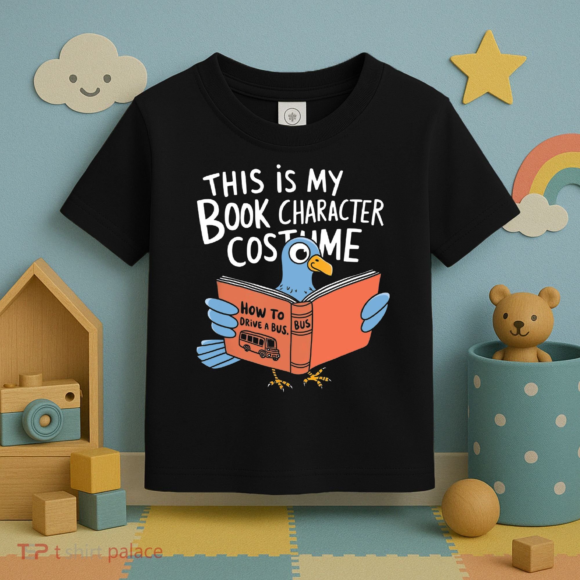 This Is My Book Character Costume Funny Pigeon Reading  Toddler T-Shirt