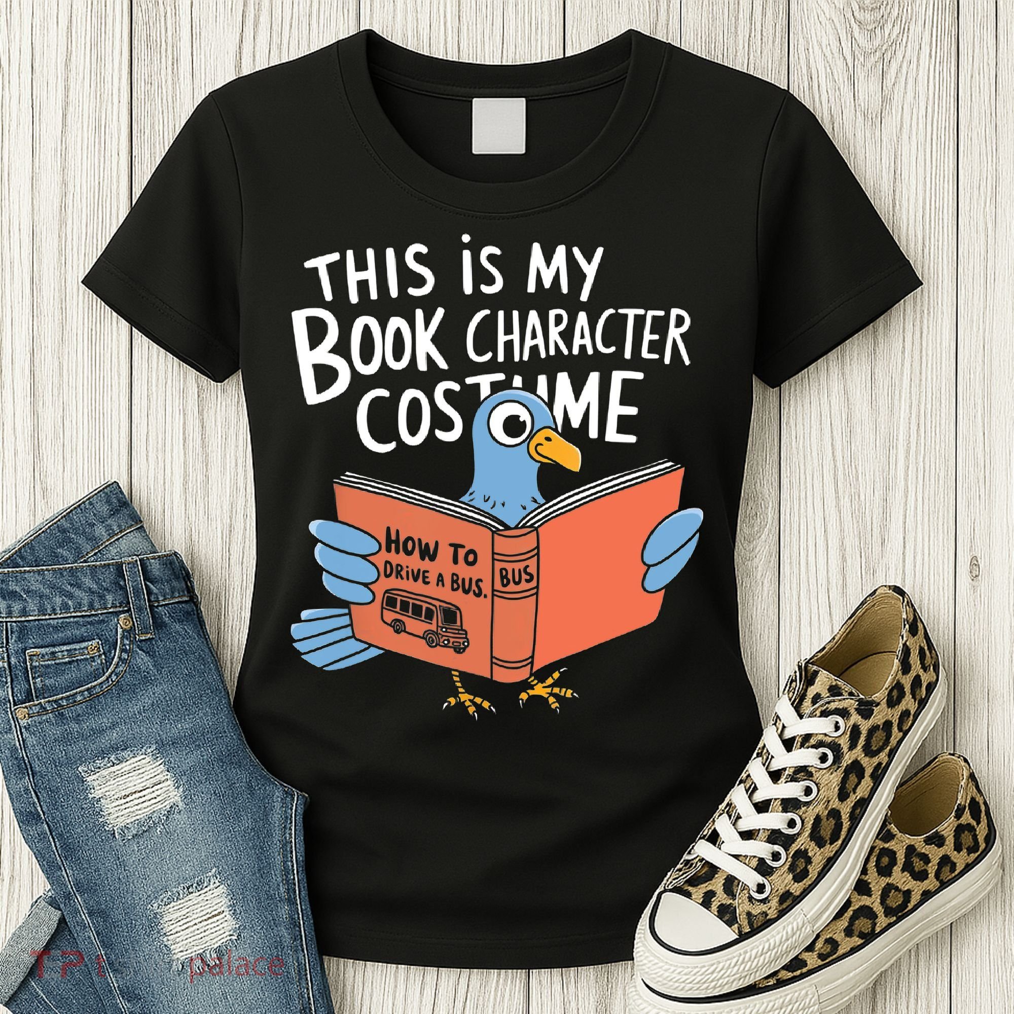This Is My Book Character Costume Funny Pigeon Reading  Women's T-Shirt