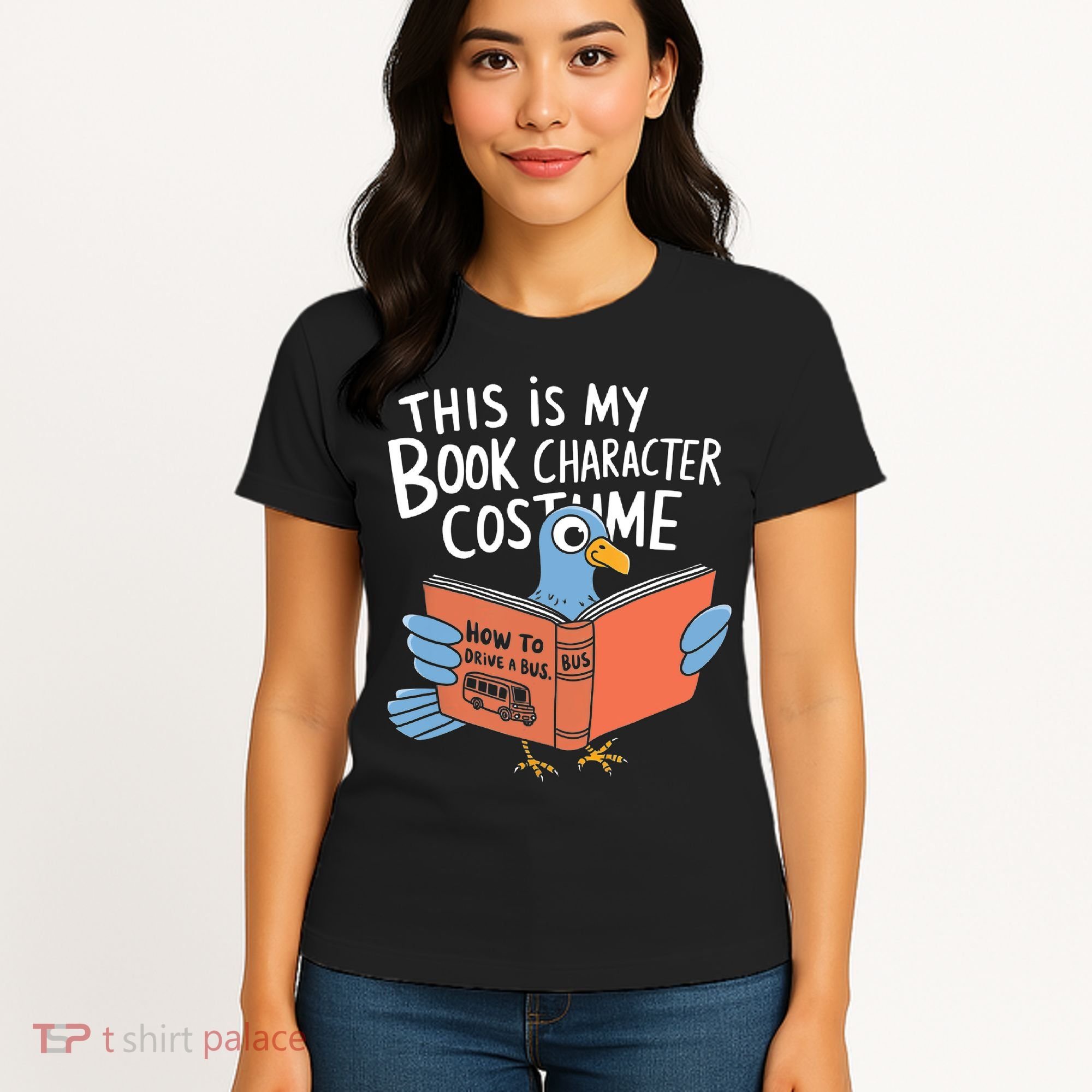 This Is My Book Character Costume Funny Pigeon Reading  Women's T-Shirt