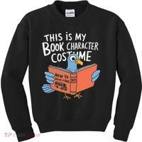 This Is My Book Character Costume Funny Pigeon Reading  Kids Sweatshirt thumb 0