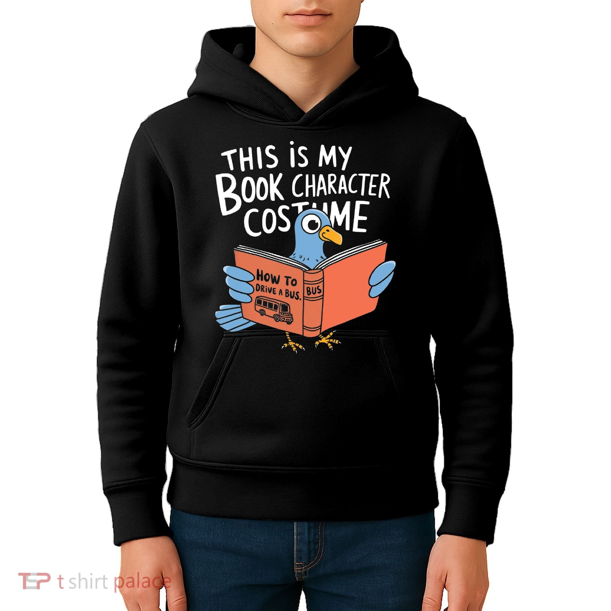 This Is My Book Character Costume Funny Pigeon Reading  Kids Hoodie