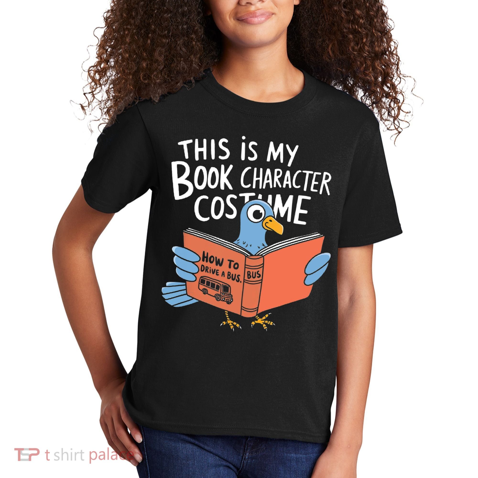 This Is My Book Character Costume Funny Pigeon Reading  Kids T-Shirt