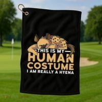 This Is My Human Costume Im Really A Hyena Halloween Cute Golf Towel thumb 1