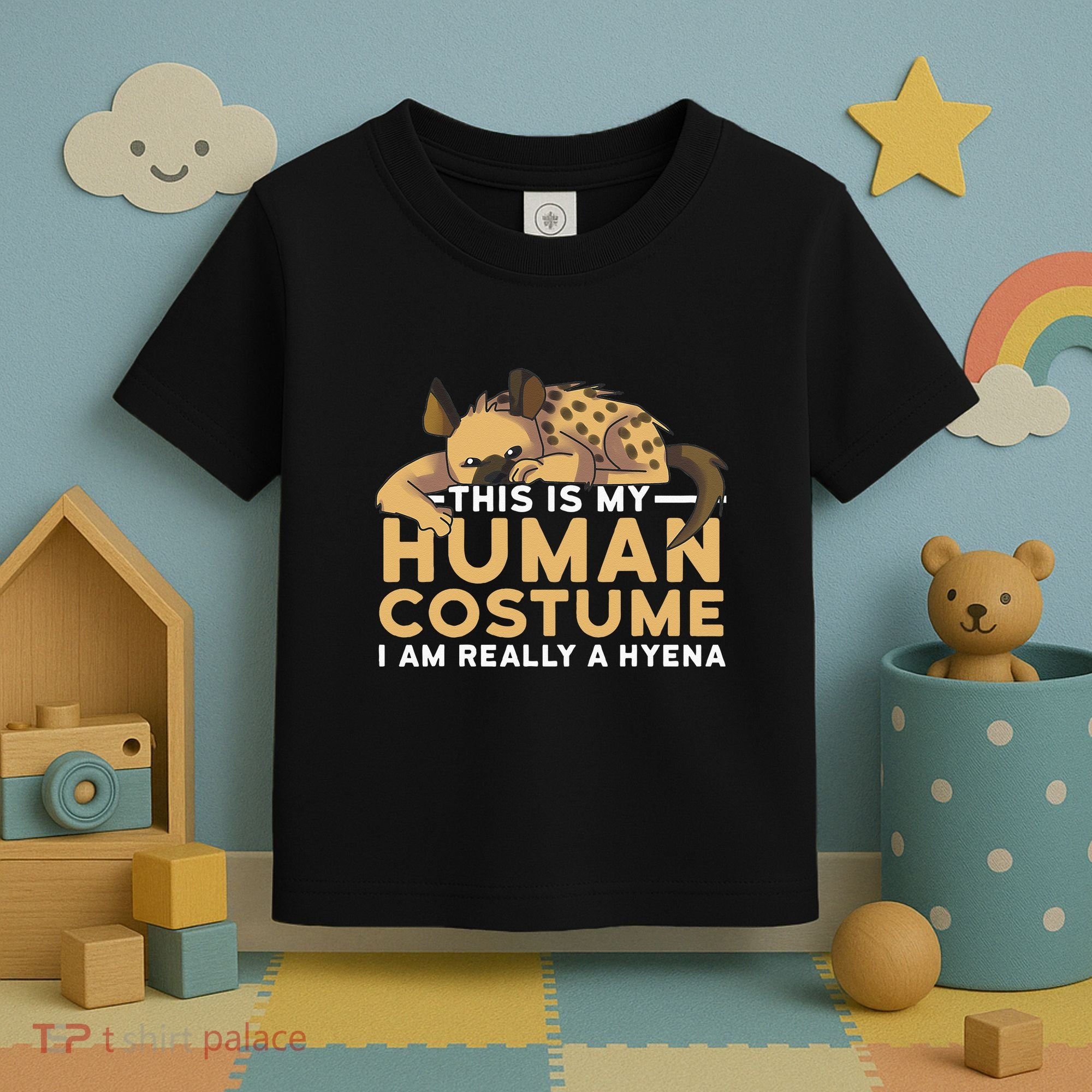 This Is My Human Costume Im Really A Hyena Halloween Cute Toddler T-Shirt