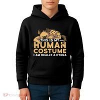 This Is My Human Costume Im Really A Hyena Halloween Cute Kids Hoodie thumb 4