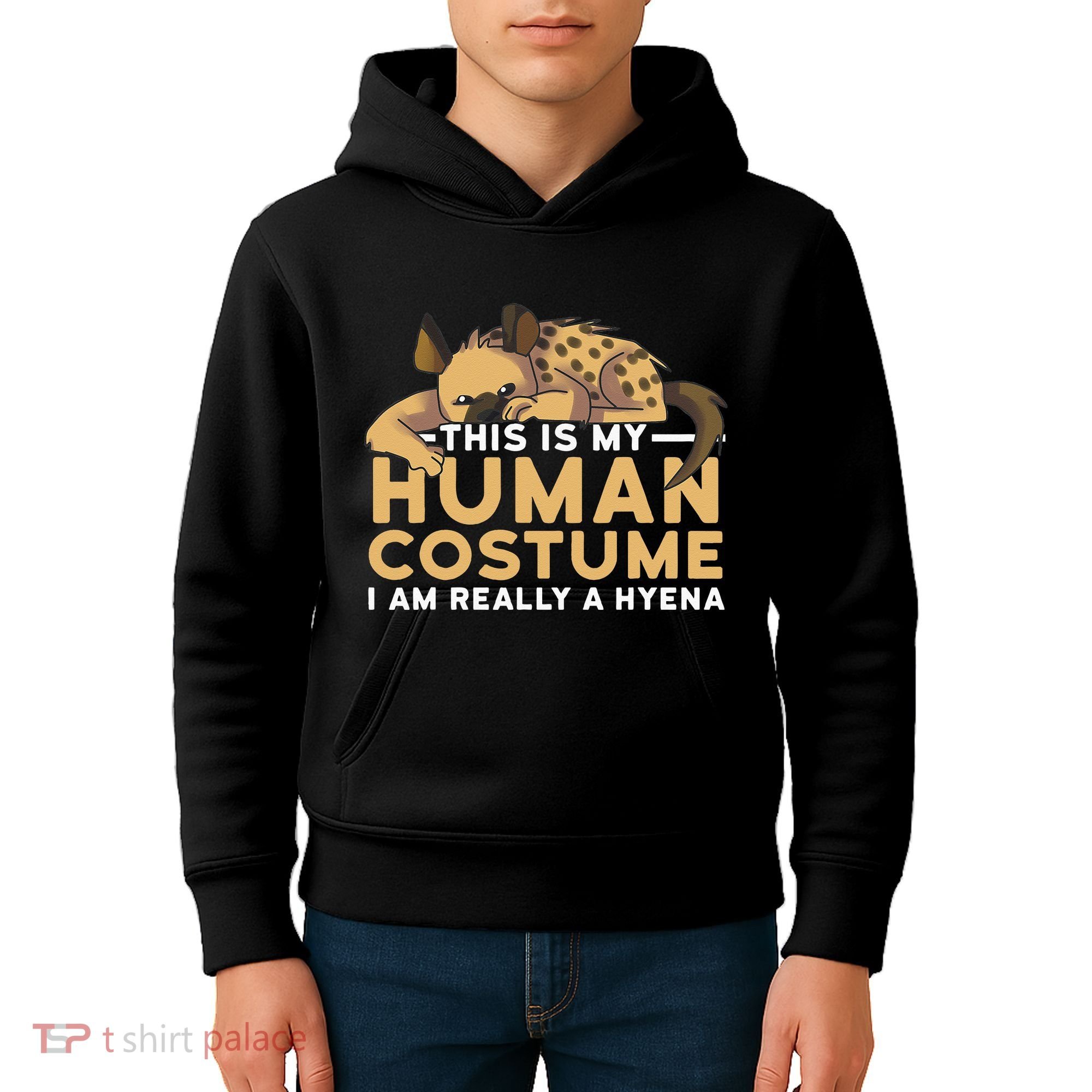 This Is My Human Costume Im Really A Hyena Halloween Cute Kids Hoodie