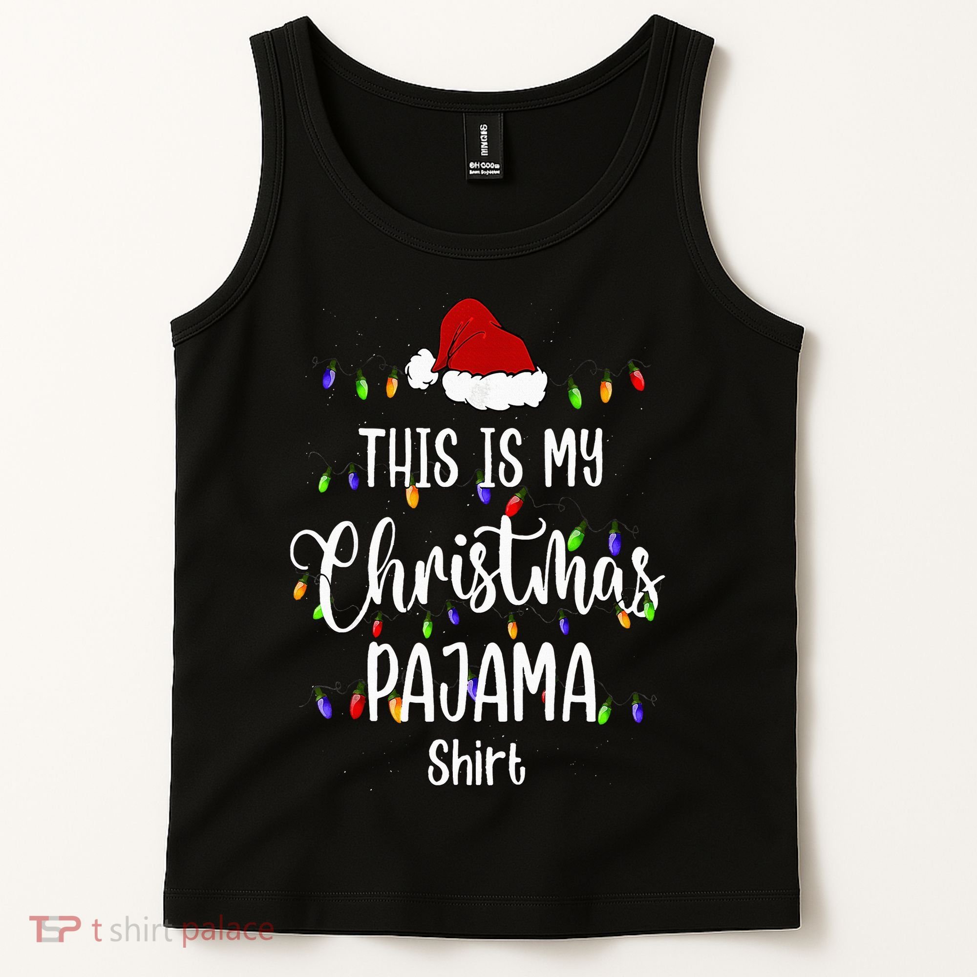 This Is My Christmas Pajama Funny Santa Xmas Holiday Tank Top