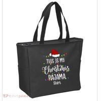 This Is My Christmas Pajama Funny Santa Xmas Holiday Tote Bag thumb 2
