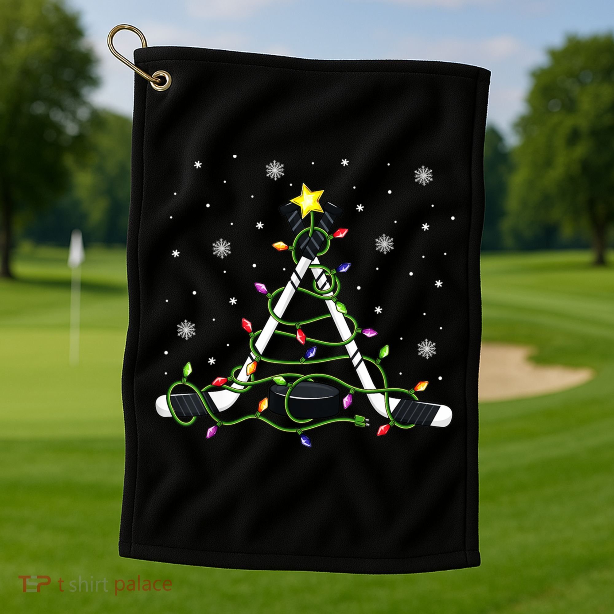 This Is My Christmas Pajama Gift Ice Hockey Xmas Boys Cool Gift Golf Towel