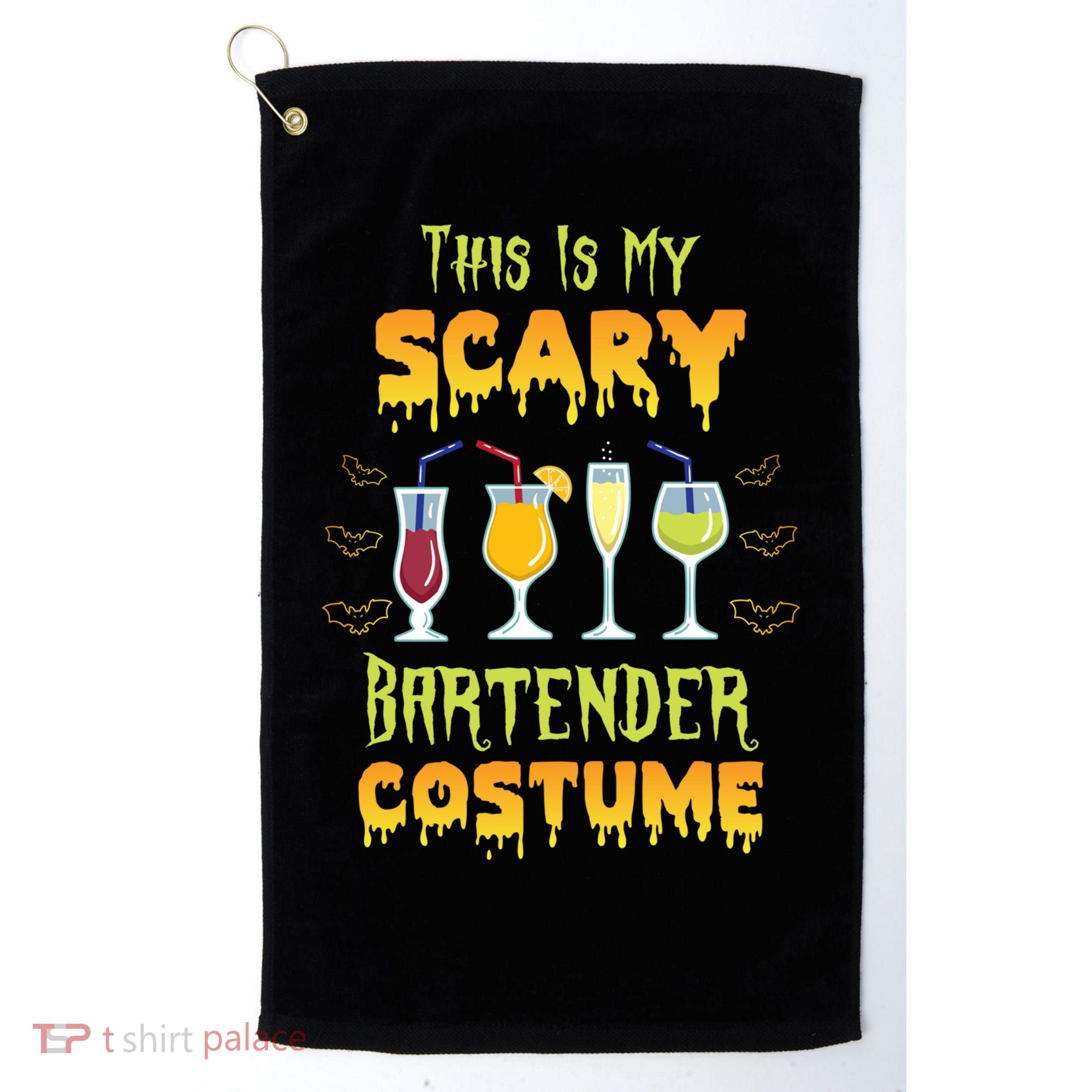 This Is My Scary Bartender Costume Halloween Bartender Cool Gift Golf Towel