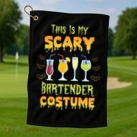 This Is My Scary Bartender Costume Halloween Bartender Cool Gift Golf Towel thumb 1